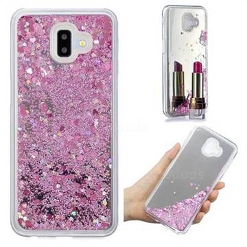 Glitter Sand Mirror Quicksand Dynamic Liquid Star TPU Case for Samsung Galaxy J6 Plus / J6 Prime - Cherry Pink