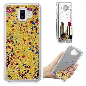 Glitter Sand Mirror Quicksand Dynamic Liquid Star TPU Case for Samsung Galaxy J6 Plus / J6 Prime - Yellow