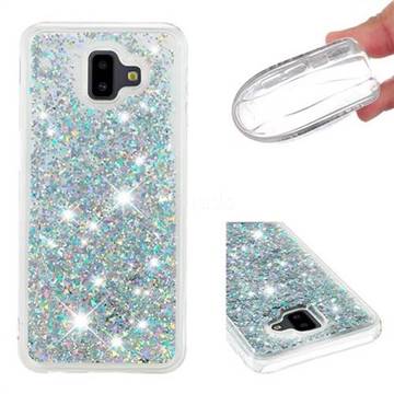 Dynamic Liquid Glitter Quicksand Sequins TPU Phone Case for Samsung Galaxy J6 Plus / J6 Prime - Silver