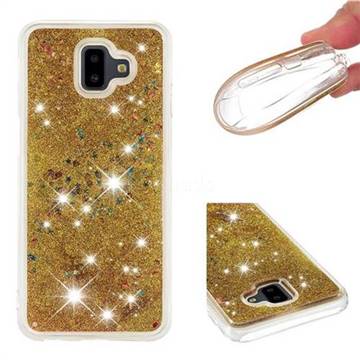 Dynamic Liquid Glitter Quicksand Sequins TPU Phone Case for Samsung Galaxy J6 Plus / J6 Prime - Golden