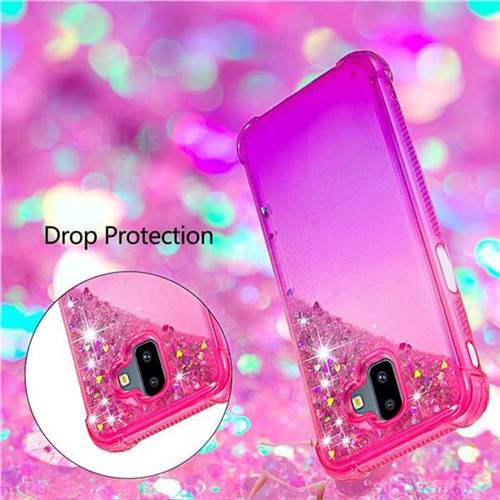 Rainbow Gradient Liquid Glitter Quicksand Sequins Phone Case For Samsung Galaxy J6 Plus J6