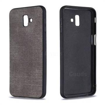 Canvas Cloth Coated Soft Phone Cover for Samsung Galaxy J6 Plus / J6 Prime - Dark Gray