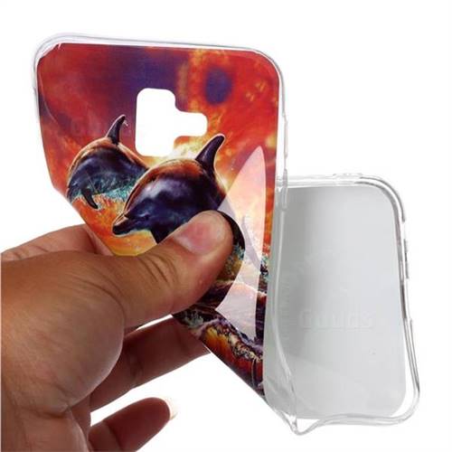 Flying Dolphin Soft TPU Cell Phone Back Cover for Samsung Galaxy J6