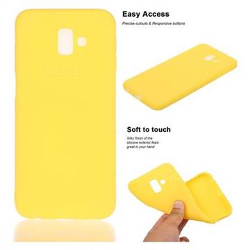 Soft Matte Silicone Phone Cover for Samsung Galaxy J6 Plus / J6 Prime - Yellow