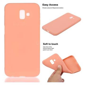 Soft Matte Silicone Phone Cover for Samsung Galaxy J6 Plus / J6 Prime - Coral Orange