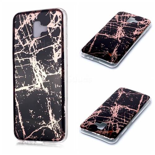 Black Galvanized Rose Gold Marble Phone Back Cover for Samsung Galaxy J6 Plus / J6 Prime