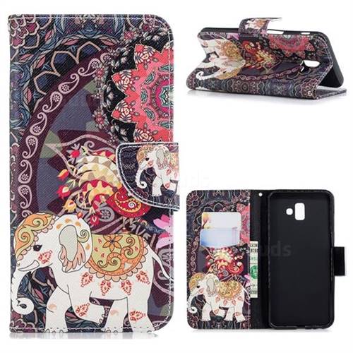 Totem Flower Elephant Leather Wallet Case for Samsung Galaxy J6 Plus / J6 Prime