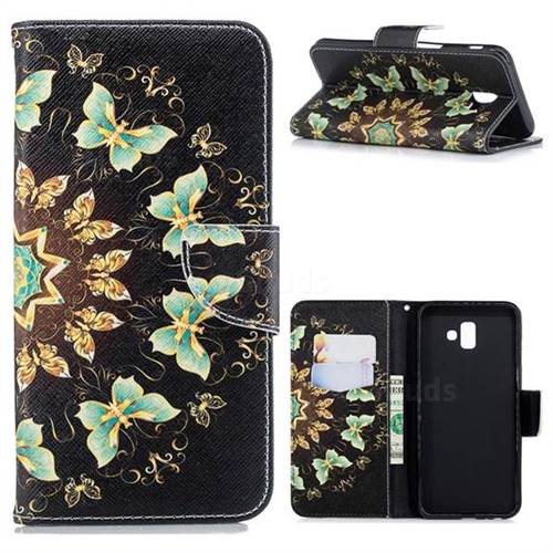 Circle Butterflies Leather Wallet Case for Samsung Galaxy J6 Plus / J6 Prime