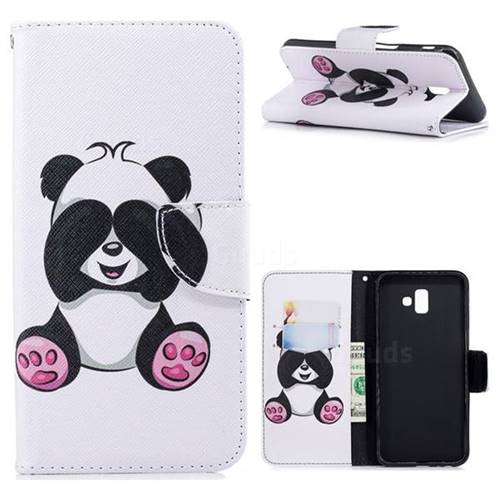 Lovely Panda Leather Wallet Case for Samsung Galaxy J6 Plus / J6 Prime