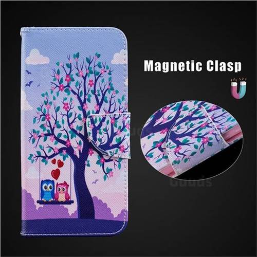 Tree and Owls Leather Wallet Case for Samsung Galaxy J6 Plus J6