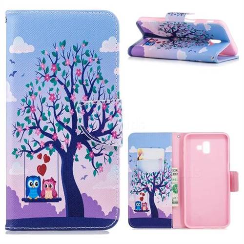 Tree and Owls Leather Wallet Case for Samsung Galaxy J6 Plus / J6 Prime