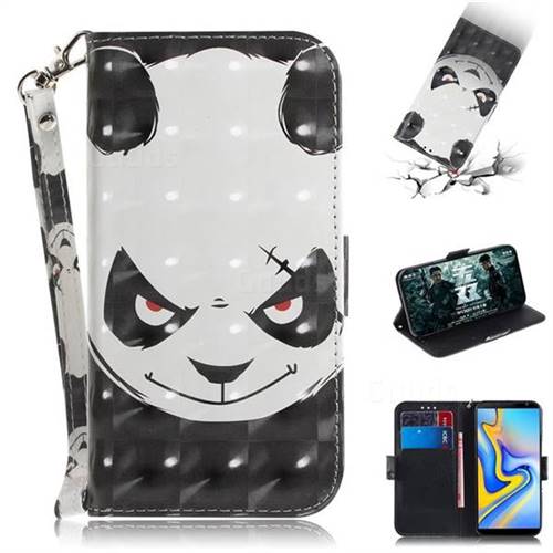 Angry Bear 3D Painted Leather Wallet Phone Case for Samsung Galaxy J6 Plus / J6 Prime