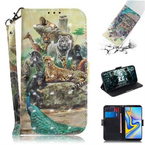 Beast Zoo 3D Painted Leather Wallet Phone Case for Samsung Galaxy J6 Plus / J6 Prime