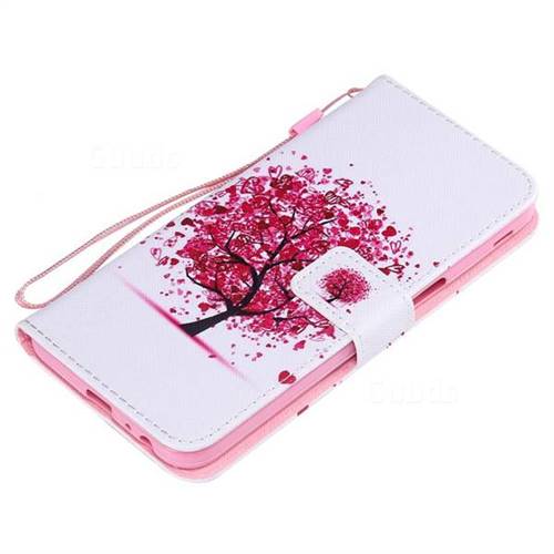 Colored Red Tree Pu Leather Wallet Case For Samsung Galaxy J6 Plus