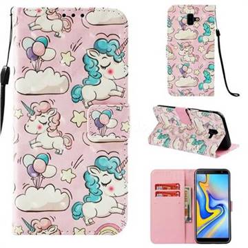 Angel Pony 3D Painted Leather Wallet Case for Samsung Galaxy J6 Plus / J6 Prime