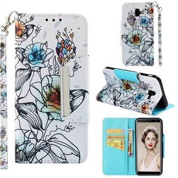 Fotus Flower Big Metal Buckle PU Leather Wallet Phone Case for Samsung Galaxy J6 Plus / J6 Prime