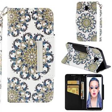 Phoenix Tail Big Metal Buckle PU Leather Wallet Phone Case for Samsung Galaxy J6 Plus / J6 Prime