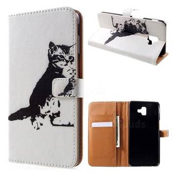 Cute Cat Leather Wallet Case for Samsung Galaxy J6 Plus / J6 Prime
