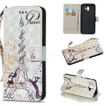 Tower Couple 3D Painted Leather Wallet Phone Case for Samsung Galaxy J6 Plus / J6 Prime