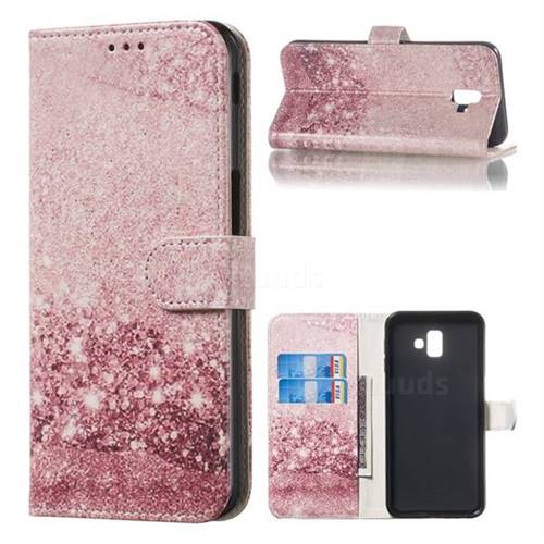 Glittering Rose Gold PU Leather Wallet Case for Samsung Galaxy J6 Plus / J6 Prime