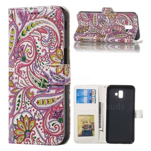 Pepper Flowers 3D Relief Oil PU Leather Wallet Case for Samsung Galaxy J6 Plus / J6 Prime