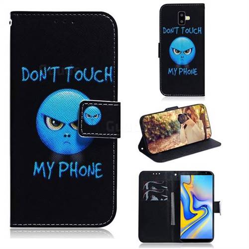 Not Touch My Phone PU Leather Wallet Case for Samsung Galaxy J6 Plus / J6 Prime