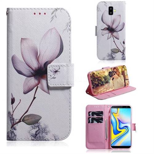 Magnolia Flower PU Leather Wallet Case for Samsung Galaxy J6 Plus / J6 Prime