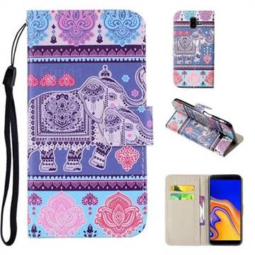 Totem Elephant PU Leather Wallet Phone Case Cover for Samsung Galaxy J6 Plus / J6 Prime