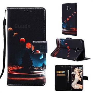 Wandering Earth Matte Leather Wallet Phone Case for Samsung Galaxy J6 Plus / J6 Prime