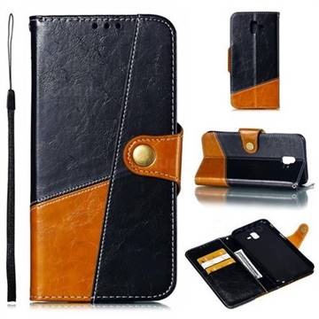 Retro Magnetic Stitching Wallet Flip Cover for Samsung Galaxy J6 Plus / J6 Prime - Black