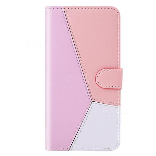 Tricolour Stitching Wallet Flip Cover for Samsung Galaxy J6 Plus