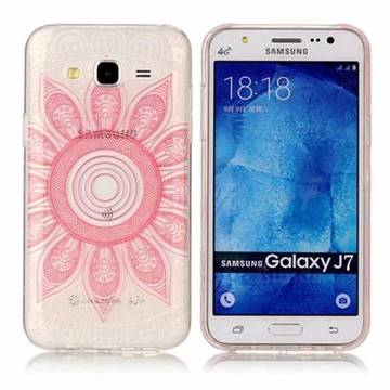 Pink Mandala Super Clear Soft TPU Back Cover for Samsung Galaxy J7 2015 J700
