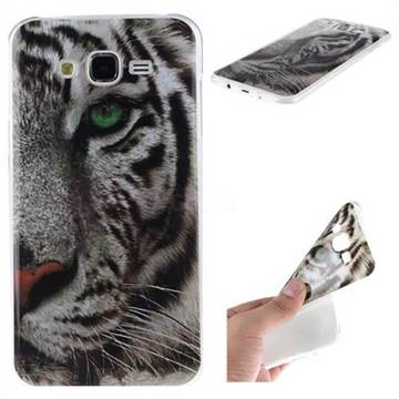 White Tiger IMD Soft TPU Back Cover for Samsung Galaxy J7 2015 J700