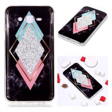 Black Diamond Soft TPU Marble Pattern Phone Case for Samsung Galaxy J7 2015 J700