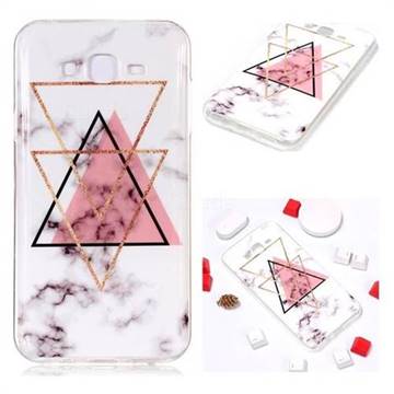 Inverted Triangle Powder Soft TPU Marble Pattern Phone Case for Samsung Galaxy J7 2015 J700