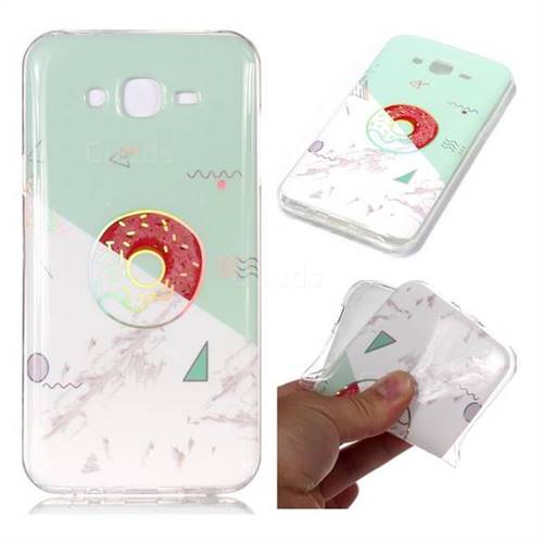 Donuts Marble Pattern Bright Color Laser Soft TPU Case for Samsung Galaxy J7 2015 J700
