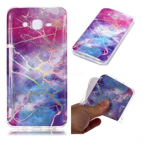 Dream Sky Marble Pattern Bright Color Laser Soft TPU Case for Samsung Galaxy J7 2015 J700