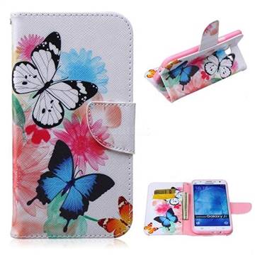Vivid Flying Butterflies Leather Wallet Case for Samsung Galaxy J7 J700F J700H J700M