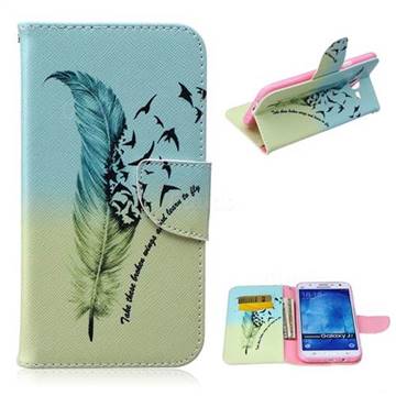 Feather Bird Leather Wallet Case for Samsung Galaxy J7 J700F J700H J700M