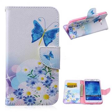 Butterflies Flowers Leather Wallet Case for Samsung Galaxy J7 J700F J700H J700M