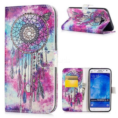 Butterfly Chimes PU Leather Wallet Case for Samsung Galaxy J7 2015 J700