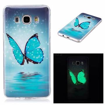 Butterfly Noctilucent Soft TPU Back Cover for Samsung Galaxy J7 2016 J710
