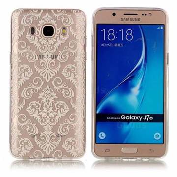 White Lace Flowers Super Clear Soft TPU Back Cover for Samsung Galaxy J7 2016 J710