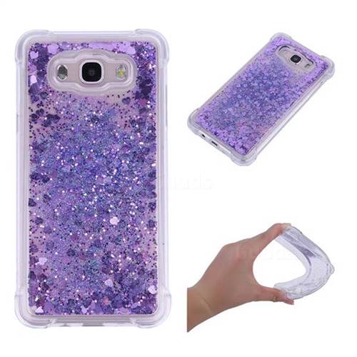 Dynamic Liquid Glitter Sand Quicksand Star TPU Case for Samsung Galaxy J7 2016 J710 - Purple