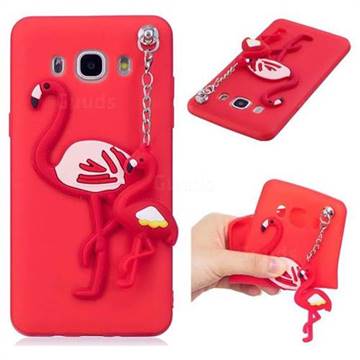 Flamingo Pendant Soft 3D Silicone Case for Samsung Galaxy J7 2016 J710 - Red