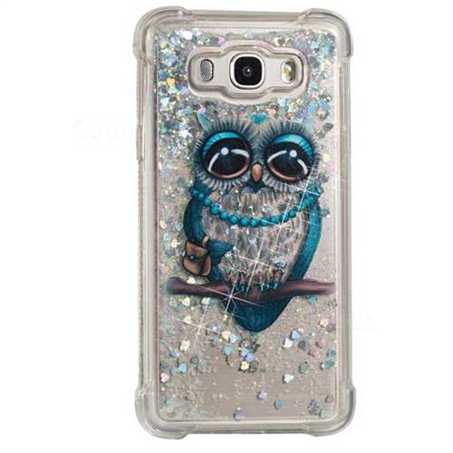 Sweet Gray Owl Dynamic Liquid Glitter Sand Quicksand Star TPU Case for Samsung Galaxy J7 2016 J710