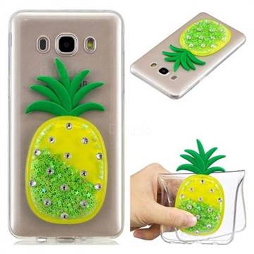 Green Pineapple Liquid Quicksand Soft 3D Cartoon Case for Samsung Galaxy J7 2016 J710
