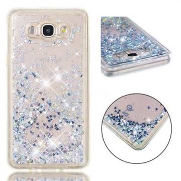 Dynamic Liquid Glitter Quicksand Sequins TPU Phone Case for Samsung Galaxy J7 2016 J710 - Silver