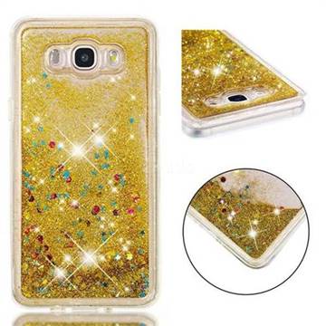 Dynamic Liquid Glitter Quicksand Sequins TPU Phone Case for Samsung Galaxy J7 2016 J710 - Golden