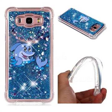 Happy Dolphin Dynamic Liquid Glitter Sand Quicksand Star TPU Case for Samsung Galaxy J7 2016 J710